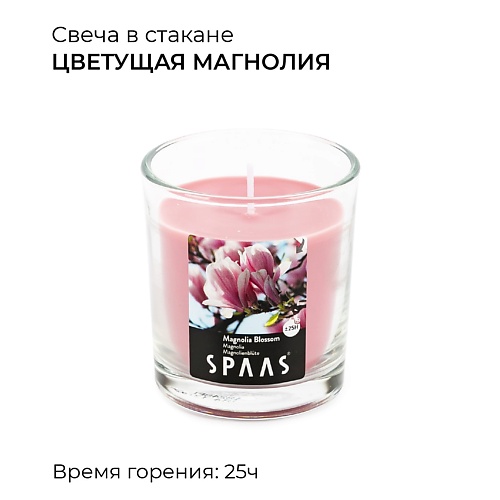 SPAAS Свеча ароматическая в стакане Цветущая магнолия 0.552 spaas свеча ароматическая в стакане ванильный пирог 1